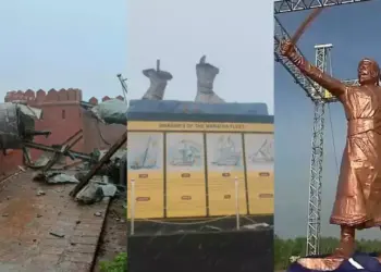 धक्कादायक! छत्रपती शिवाजी महाराजांचा 35 फुटी पुतळा कोसळला