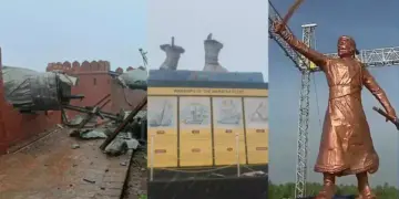 धक्कादायक! छत्रपती शिवाजी महाराजांचा 35 फुटी पुतळा कोसळला