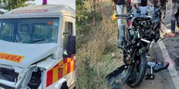 रूग्णवाहिकेच्या धडकेत दुचाकीस्वार ठार